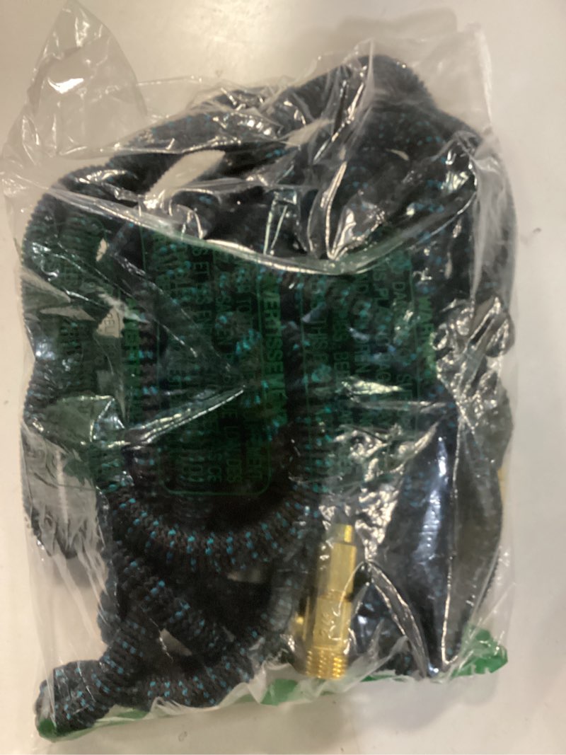 Condition photo showing As Is for 100 ft expandable garden hose - kink free flexible water hose with thumb-controlled 10-function nozz