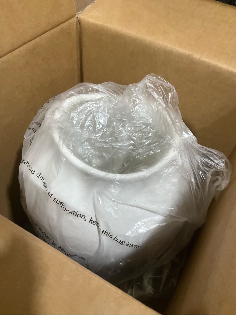 Condition photo showing Good Condition for white ceramic vase - large 13.6 inch tall floor vase for centerpieces, farmhouse rustic minimalist home decor for living room, enterway, wedding (sandstone white) sandstone white 13.6 inch