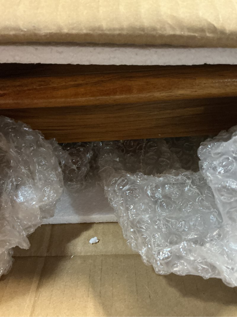 Condition photo showing Good Condition for Utoplike Teak Shower Bench Seat with Handles, Portable Wooden Spa Bathing Stool with Storage Towel Shelf, 22" x 13" x 18.6", Perfect for Indoor and Outdoor Use Teak Wood Large