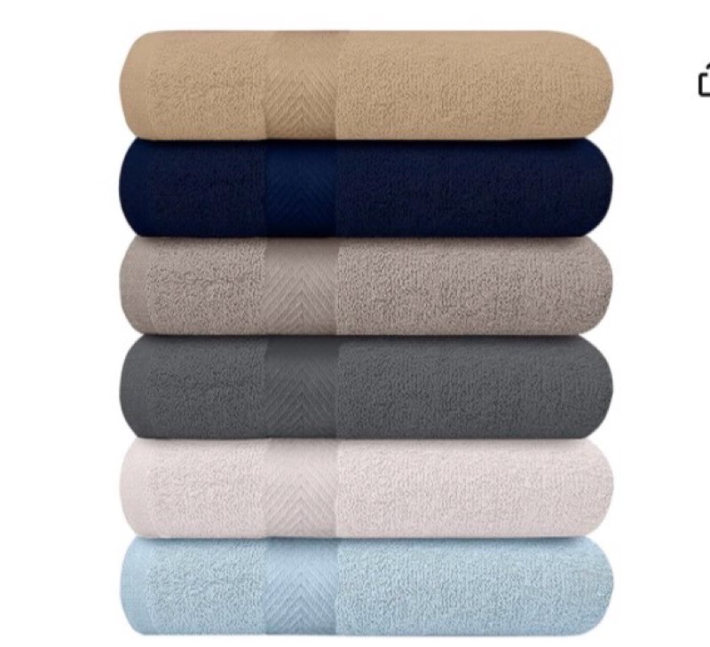 4- Pack Bath Towels - Lightweight - Extra Absorbent - 100% Cotton - Shower towels (Multi, different size 
