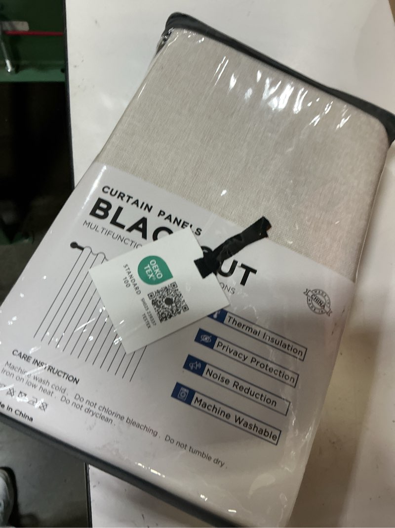 Condition photo showing New/Like New for 100% blackout shield blackout curtains for bedroom 84 inches long, back tab/rod pocket living room drapes, thermal insulated blackout curtains 2 panels set, 50" w x 84" l, cream cream 50"w x 84"l (pack of 2)