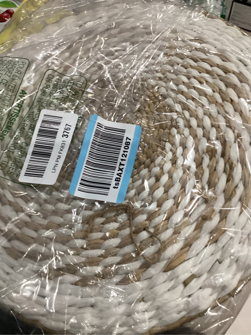 Condition photo showing Good Condition for Boho Wall Basket Decor Set of 11 - Hanging Woven Bulrush Basket Wall Decor, Handcrafted Round Flat B