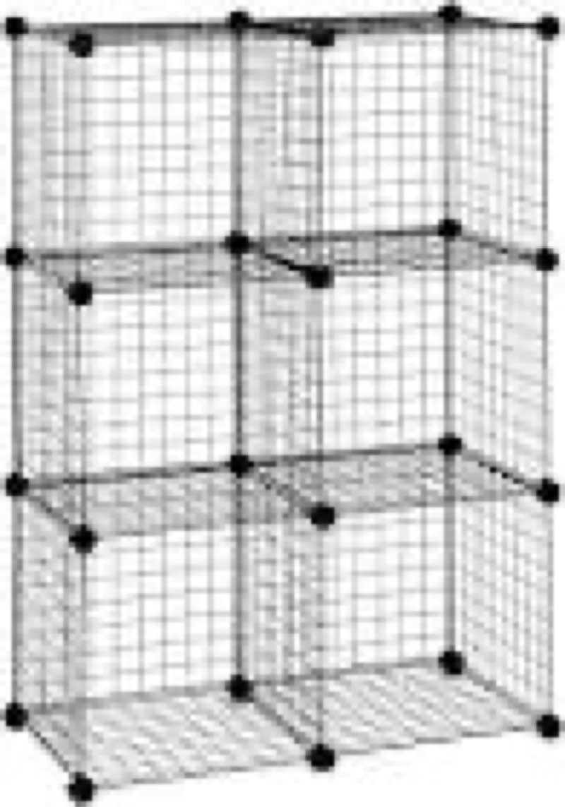 amazon basics 4 cube storage organizer - wire grid closet and shelves, stackable, black 14\"x14\"x14\" 14\"d x 14\"w x 14\"h black 1