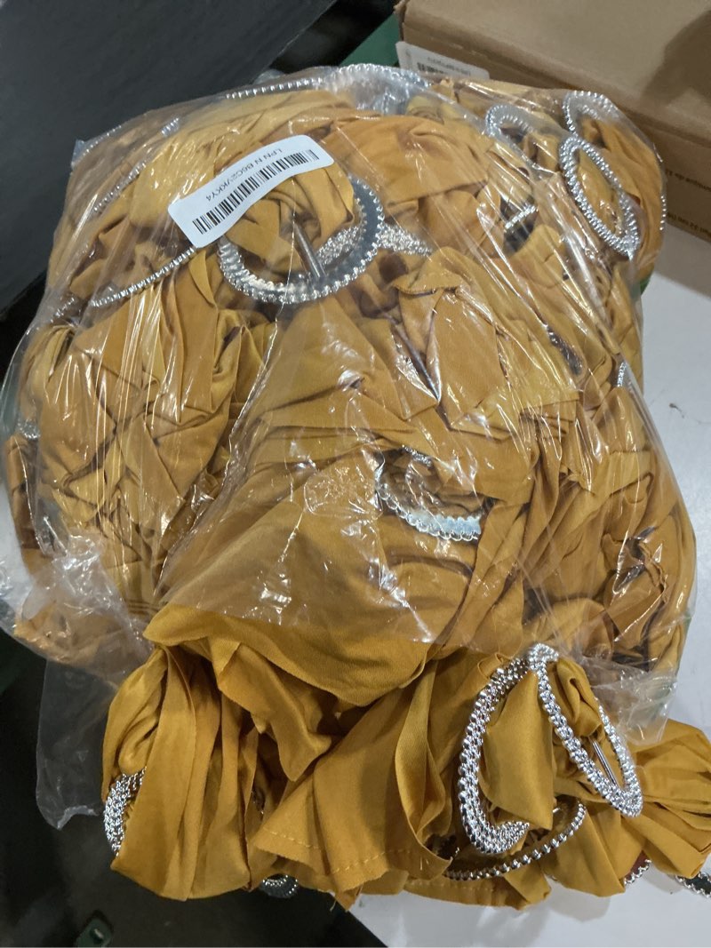 Condition photo showing Good Condition for 150 pack spandex stretch chair sashes bows, elastic stretch chair cover bands ties with buckle slider for wedding party ceremony reception event banquet decoration (gold)