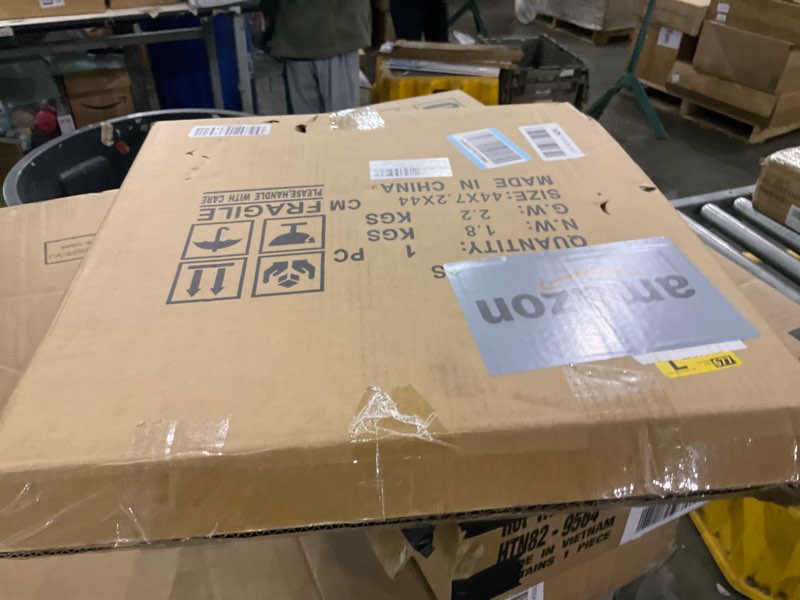 Condition photo showing As Is for AWASEN Side Table Round, Small Accent Table Nightstand Modern End Table for Living Room Bedroom Office Small Spaces, 16''D x 19.5''H(Natural Walnut)