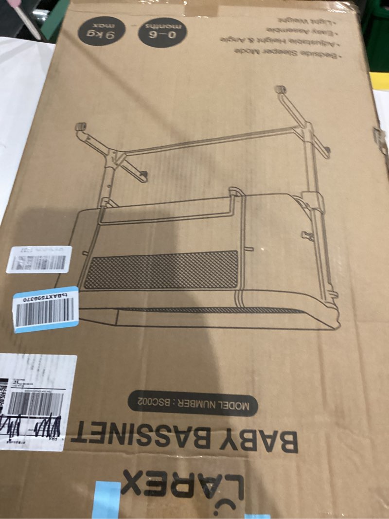 Condition photo showing New/Like New for larex baby bassinet, 3 in 1 bassinets bedside sleeper crib sleeper for newborn, portable crib adjustable 7 height bedside bassinet with mattress and movable wheels?breathable mattress&mesh(dark grey) dark gray