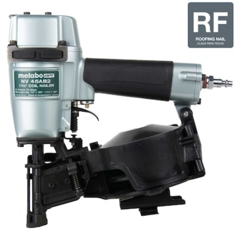 metabo hpt 1-3/4-in 15 -degree pneumatic coil roofing nailer
