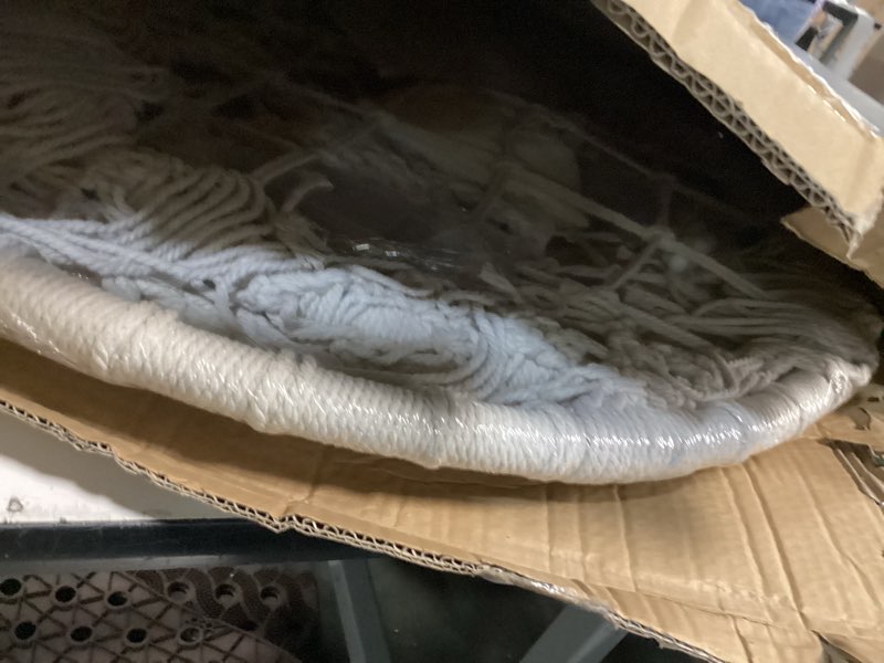 Condition photo showing New/Like New for hanging chair for bedroom hammock chair swing with lights and hardware kits holds up to 550lbs macrame swing chair hanging cotton rope swing chair for bedroom patio, deck garden-cushion not included