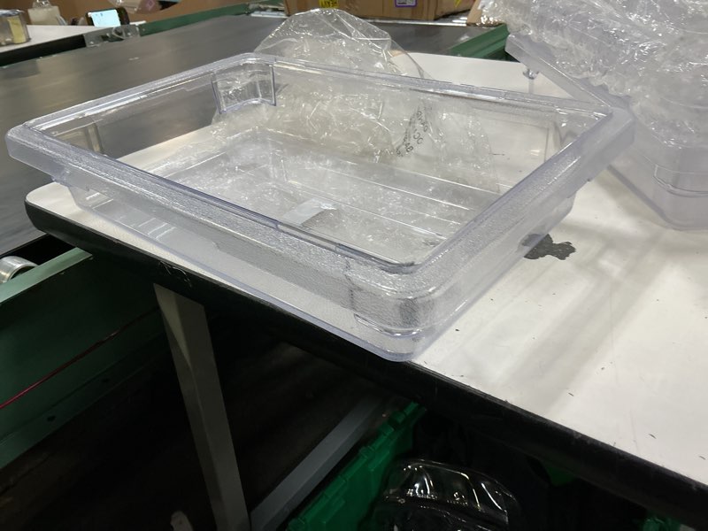 Condition photo showing New/Like New for winco polyware food storage box, 12 x 18 x 3 1/2 inch - 1 each.