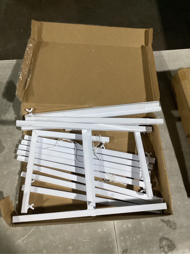 Condition photo showing As Is for Asee'm 6.6FTx6.6FT White Wedding Arch Backdrop Stand Square Metal Rectangular Arch Frame for Ceremony Party Birthday Bridal Baby Shower Anniversary Arbor Balloon Decoration 6.6x6.6FT(HxW) White