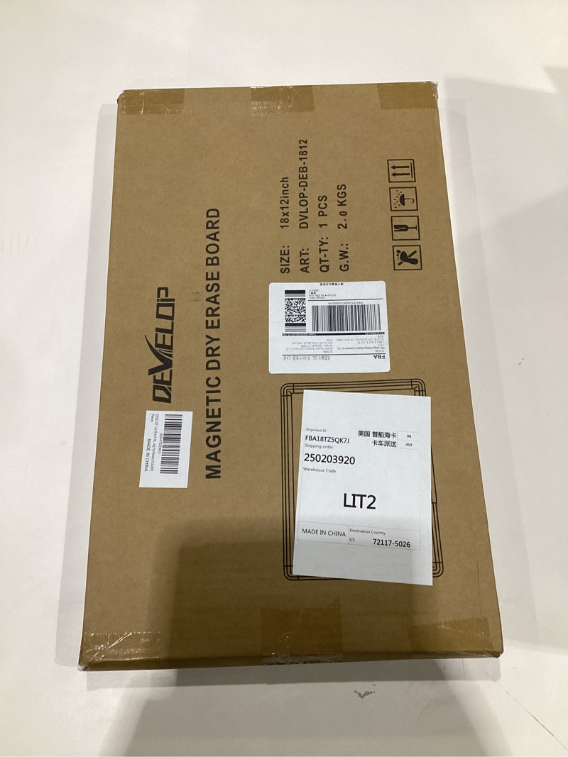 Condition photo showing New/Like New for DEVELOP 12x18 Inch Magnetic Dry Erase Board with Detachable Tray, Wall Mountable Small Whiteboard for Office, Kitchen, Classroom - Silver Aluminum Frame, Hanging Hardware Included 12 x18 inch