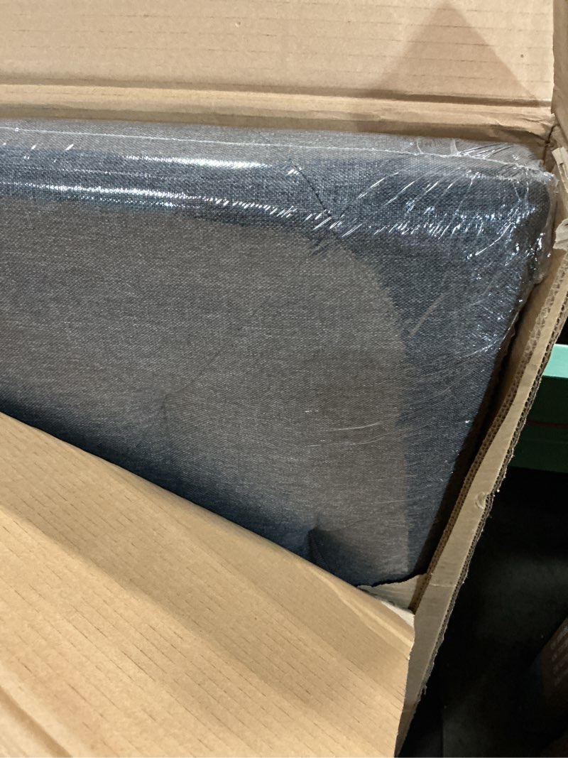 Condition photo showing Good Condition for 43 inches folding storage ottoman bench, ottoman foot rest, end of bed bench, storage chest, load 660 lb, for living room, bedroom, entryway, dark gray ulsf77k dark gray 15\"d x 43\"w x 15\"h