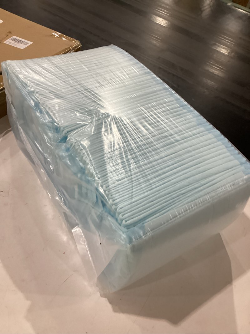Condition photo showing Good Condition for amazon basics leak-proof dog and puppy potty training pee pads with quick-dry 5-layer super absorbent surface for dog training, floor protection, regular size 22x22", blue & white, 50 count regular 50 count