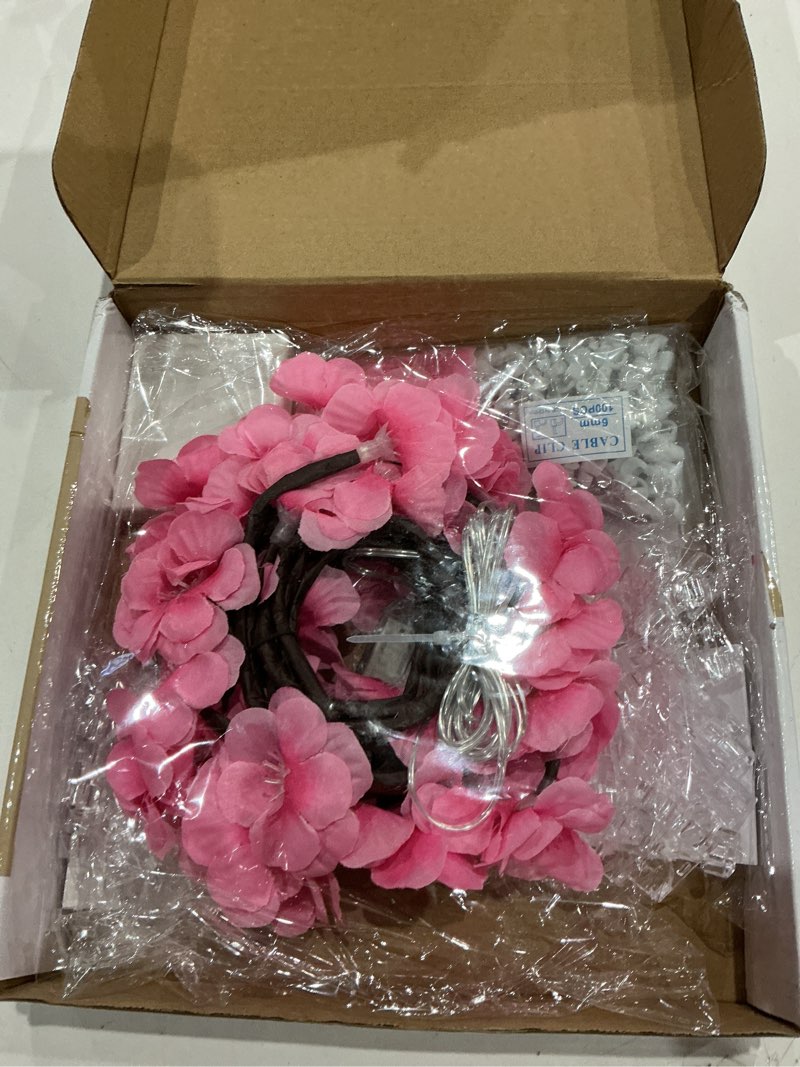 Condition photo showing New/Like New for cherry enchanted willow vine lights, 4ft 48led pink cherry blossom tree branch lights for wall, remote timer,8 light model,bedroom wall doors wedding, christmas, usb battery box 4ft pink cherry 48 led