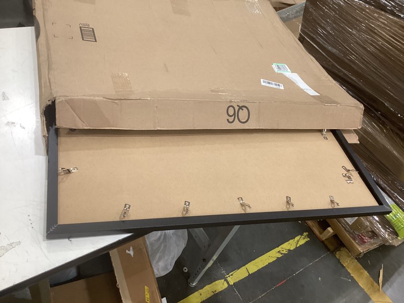 Condition photo showing As Is for a plus max 24x32 picture frame, black engineered wood frame for 24 x 32 inch picture poster photo, light weight 24 by 32 frame with wood-grain for wall - 1 pack/black/24 x32 black 24x32 1 pack