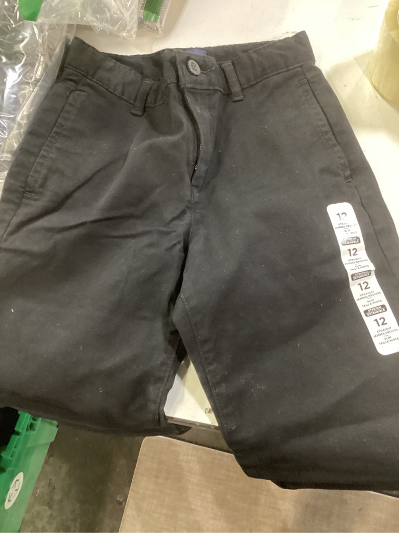 the children's place boys stretch chino pants,black single,12s