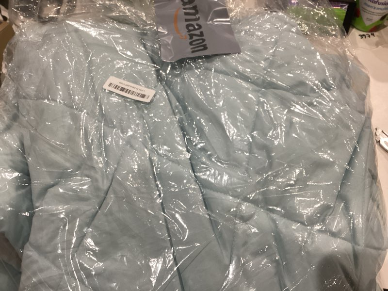 Condition photo showing Good Condition for muxhomo 7 pieces queen comforter set, reversible bed in a bag queen size, all season bedding set with comforter, flat sheet, fitted sheet, pillowcases & shams, greyish blue & light grey queen (88"x88") greyish blue/light grey