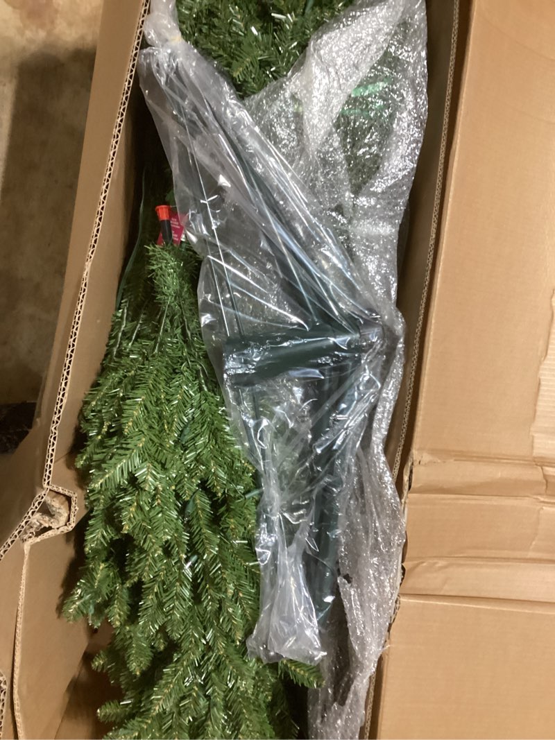 Condition photo showing Good Condition for National Tree Company Pre-Lit Artificial Full Christmas Tree, Green, Dunhill Fir, White Lights, Includes Stand, 9 Feet 9ft Christmas Tree