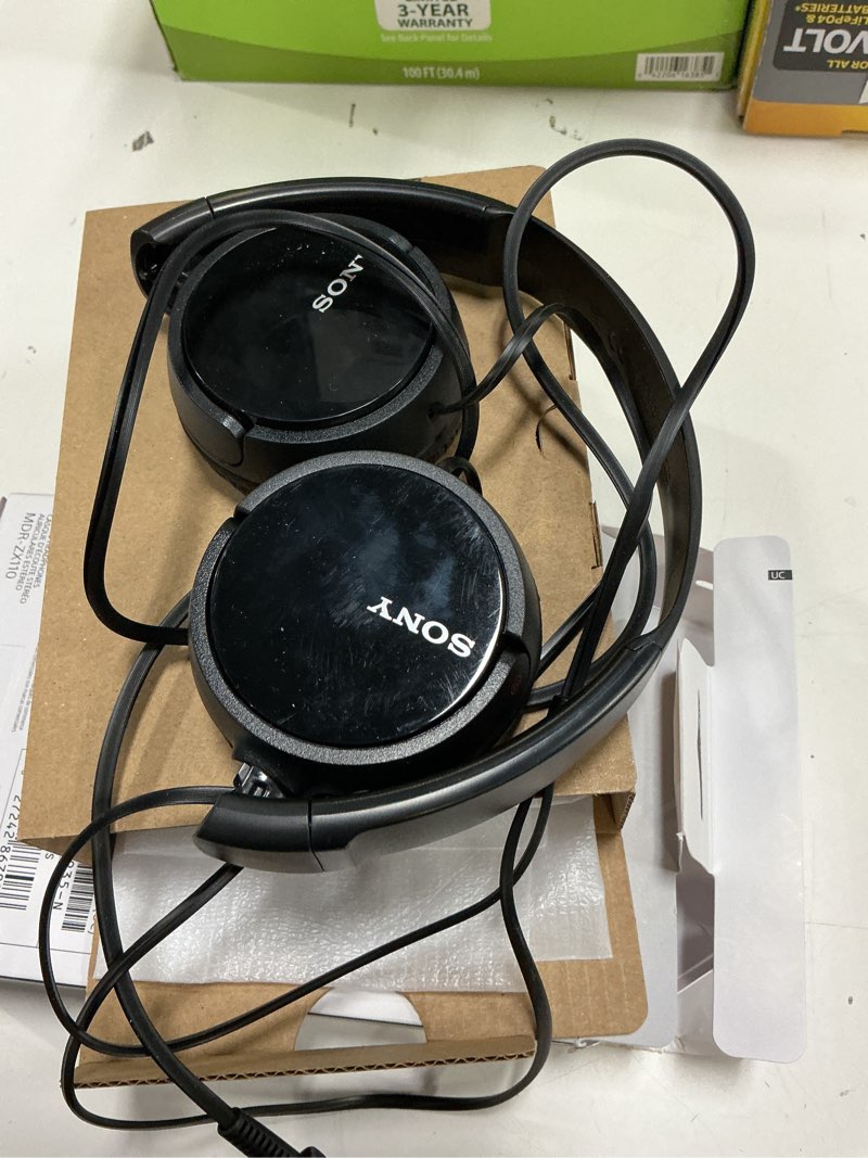 Condition photo showing As Is for sony zx series wired on ear headphones - black (mdr-zx110)