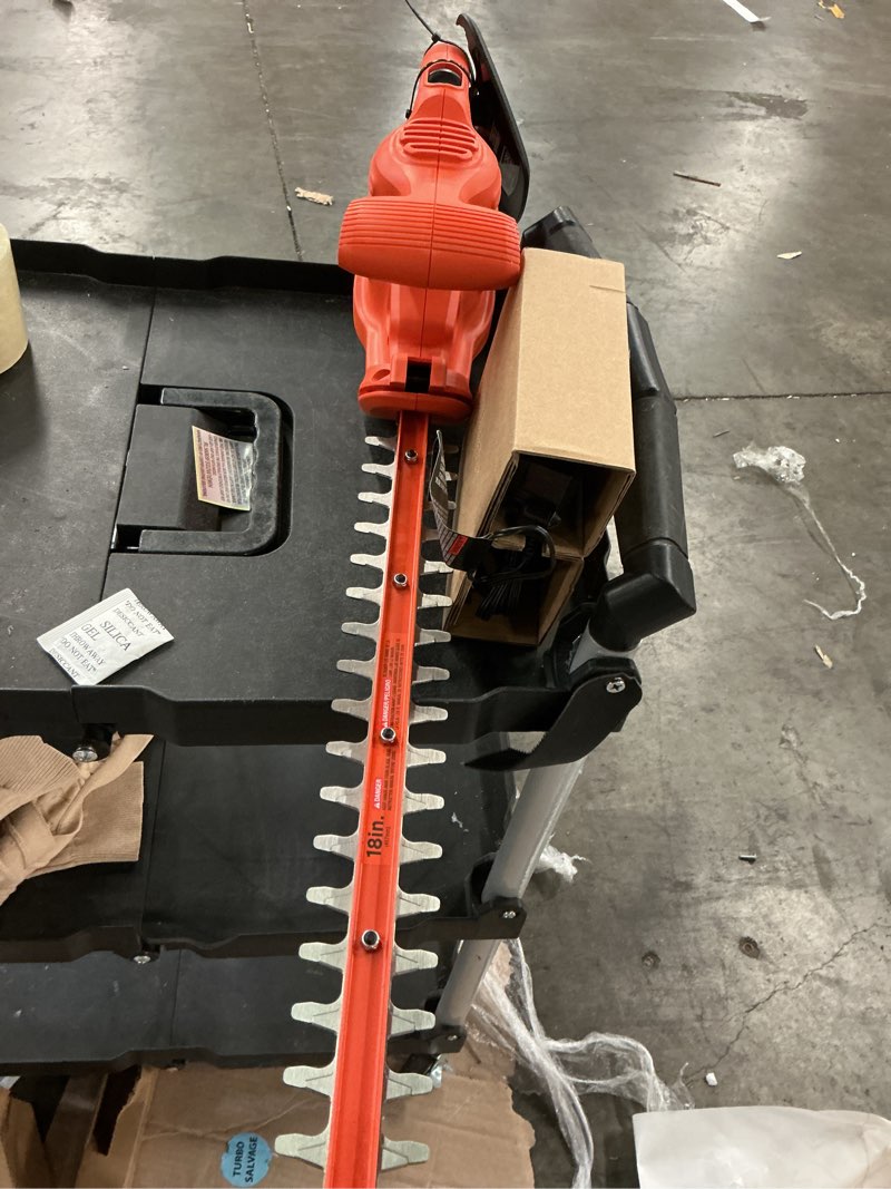 Condition photo showing Good Condition for 20v max cordless battery powered hedge trimmer kit with (1) 1.5ah battery & charger