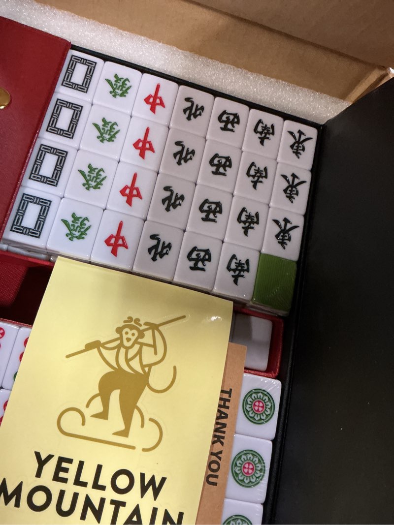 Condition photo showing New/Like New for Yellow Mountain Imports Chinese Mahjong Set – Rouge Heritage – 146 Medium Tiles, Professional Set for Chinese-Style Play [???? ????] Green