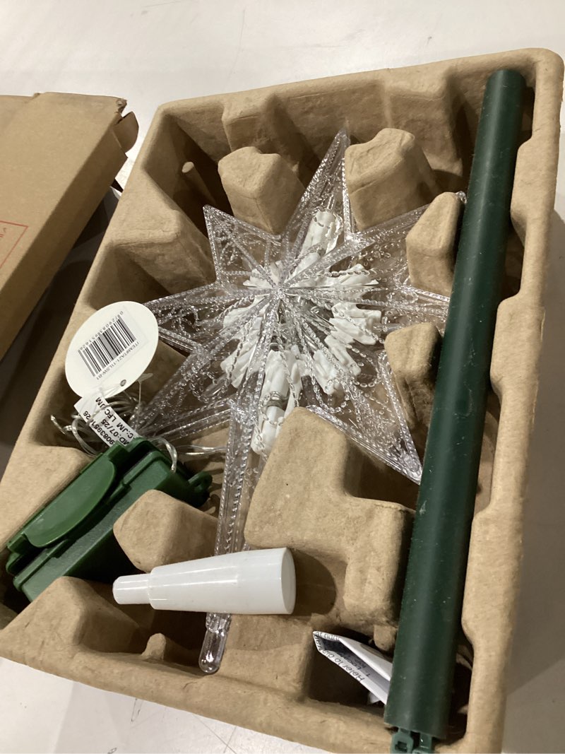 Condition photo showing As Is for National Tree TA21-11LSW-B1 Bethlehem Star Tree Topper, 11"