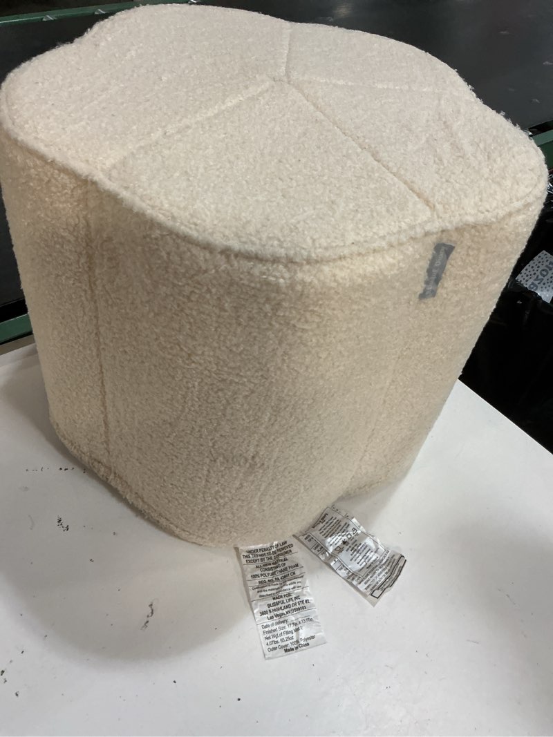 Condition photo showing Good Condition for blissful diary flower pouf ottoman and reading pillow bundle (off white & sage green)