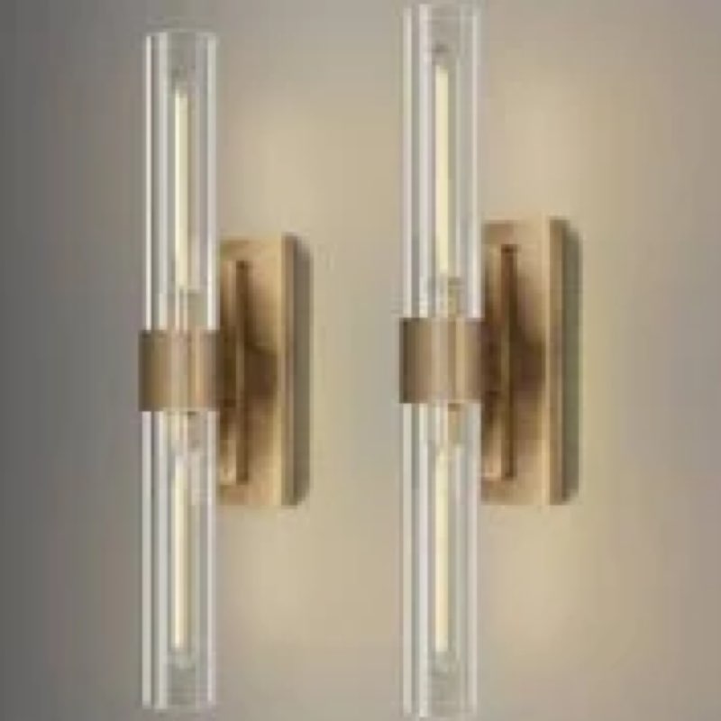 Fabrianna Brass Wall Sconce Light, 22.8'' Gold Sconces Wall Decor with Clear Glass Shade