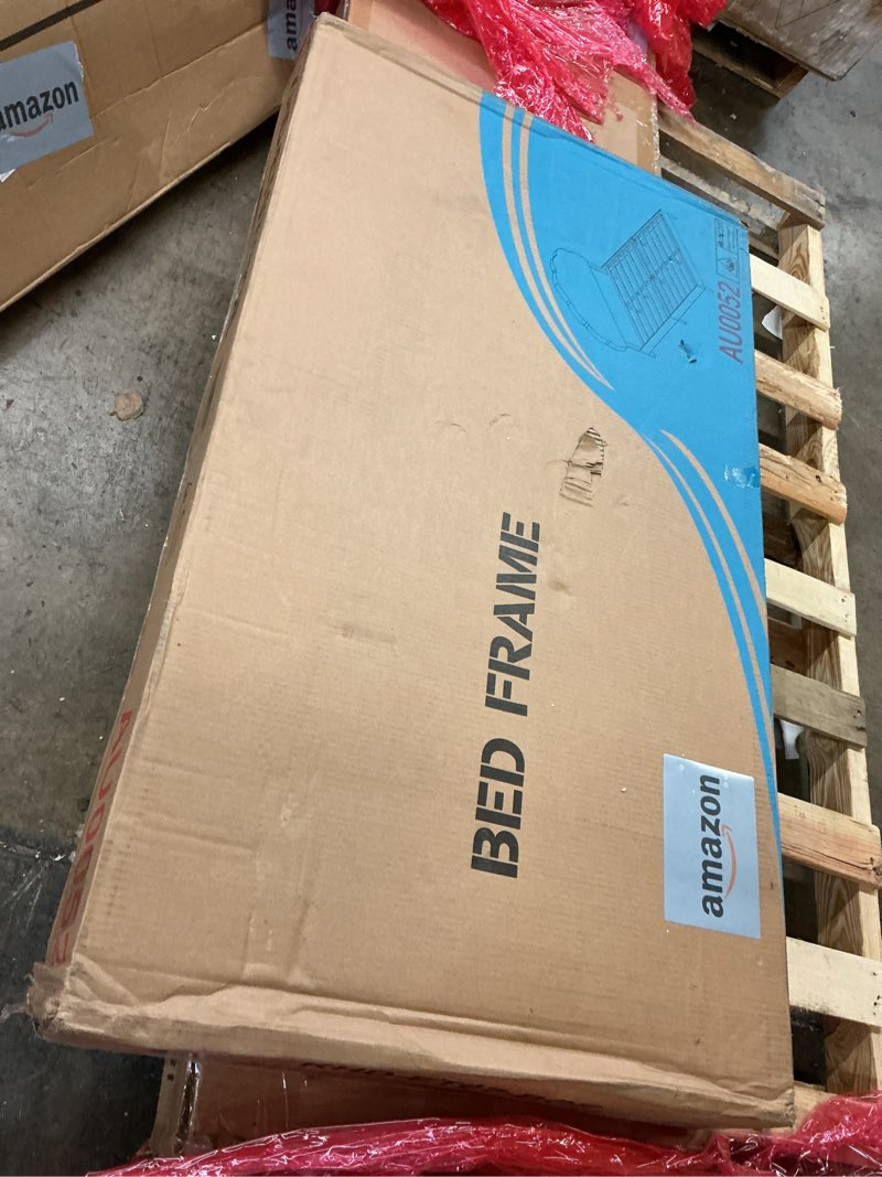 Condition photo showing New/Like New for VECELO Twin Size Bed Frame, Upholstered Platform Bedframe with Height Adjustable Plush Fabric Headboard, Strong Wood Slat Supports, No Box Spring Needed, Beige Platform Bed Frame Beige