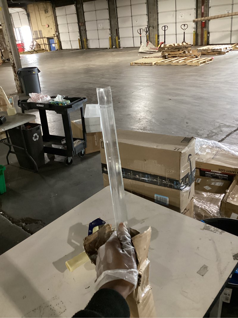 Condition photo showing Good Condition for prime-line u 9129-4 vinyl perforated corner shield, 3/4 inch x 48 inch, clear (4 pack)