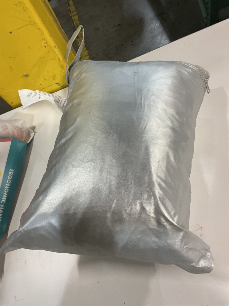 Condition photo showing Good Condition for Amazon Basics Silver Weatherproof Car Cover - 150D Oxford, Sedans up to 200\"