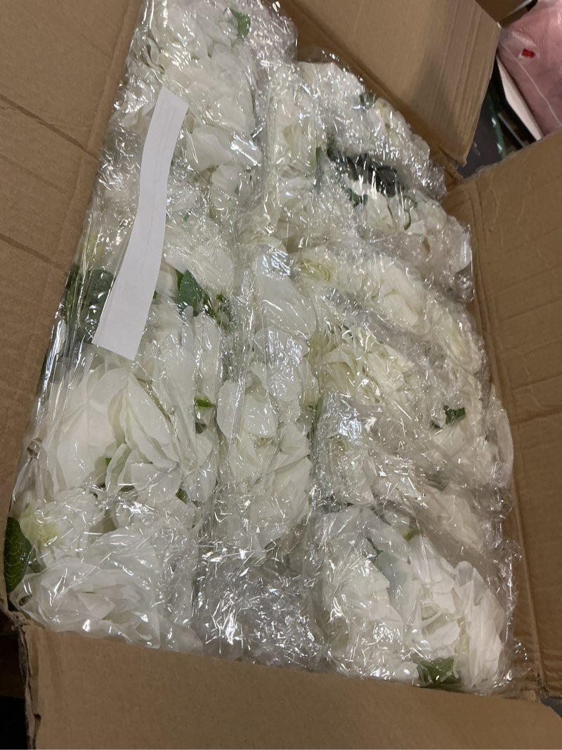 Condition photo showing Good Condition for nuptio flower ball arrangement bouquet - 10 pcs 15.7 inch diameter white fake flowers roses balls for centerpieces tables - artificial rose arrangements for wedding centerpiece table decorations