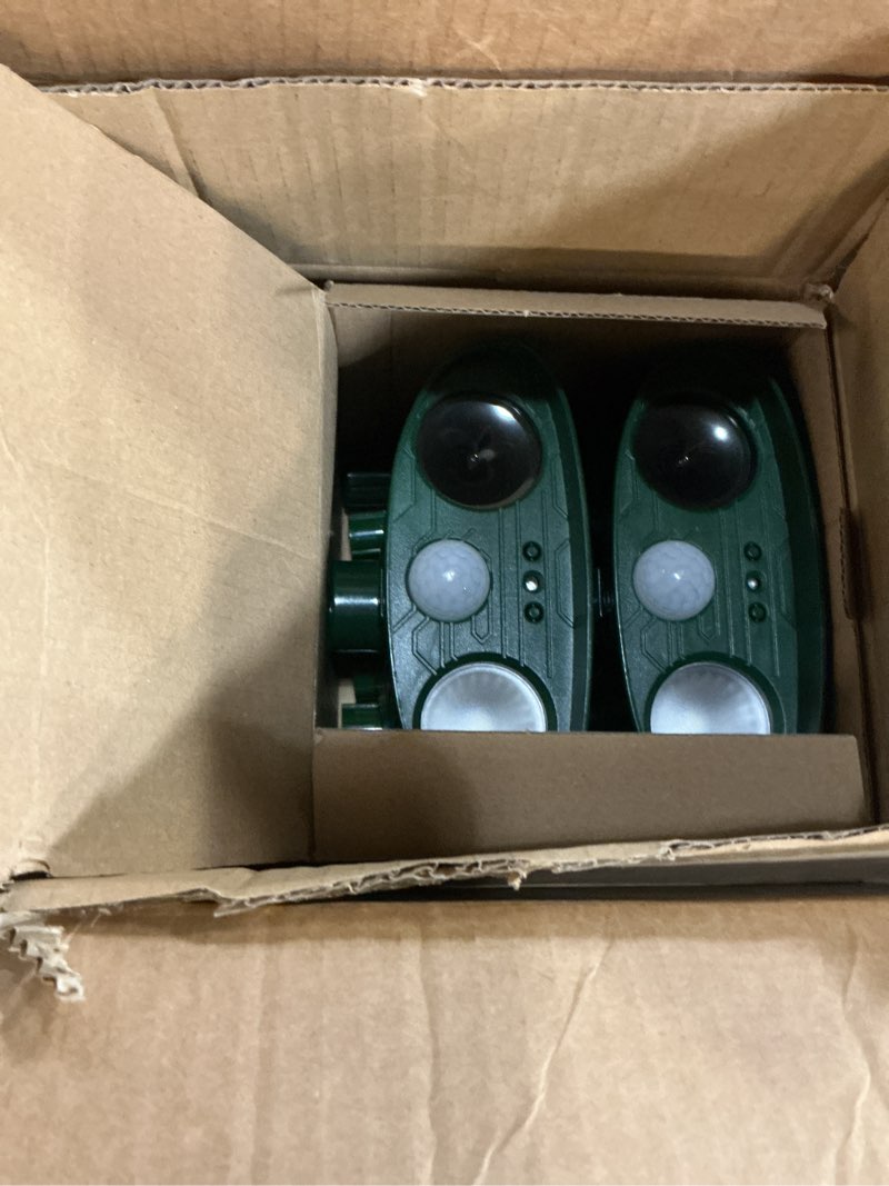 Condition photo showing Good Condition for 4 pack solar ultrasonic animal repeller outdoor cat deer repellent devices with strobe light,animal deterrent devices for squirrel rabbit raccoon dog skunk repellent for yard garden farm 4 green