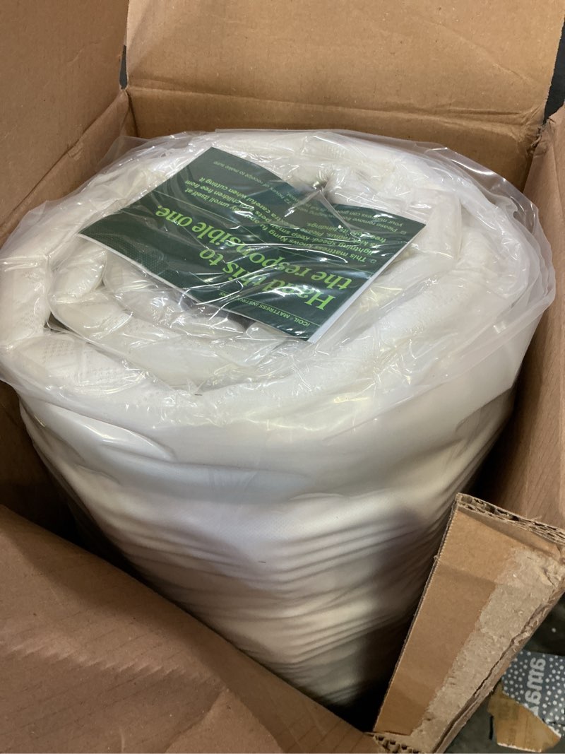 Condition photo showing New/Like New for zinus 6 inch foam and spring hybrid mattress [new version], twin, medium firmness, durable support, certified safe foams & fabric, mattress in a box, white white twin 6" new small box