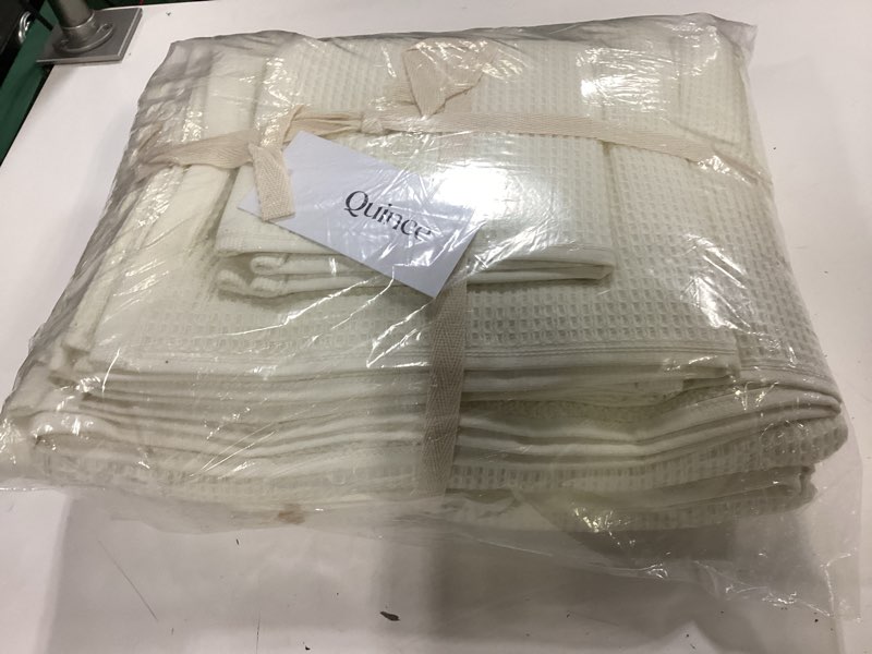 Condition photo showing Good Condition for quince turkish waffle terry bath towel bundle / ivory / set 6 pieces