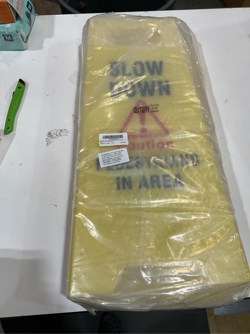 Condition photo showing Good Condition for xpcare 24 inches caution wet floor sign, 3pcak yellow bilingual double-sided safety warning signs,a frame safety wet floor signs commercial 3pack-yellow