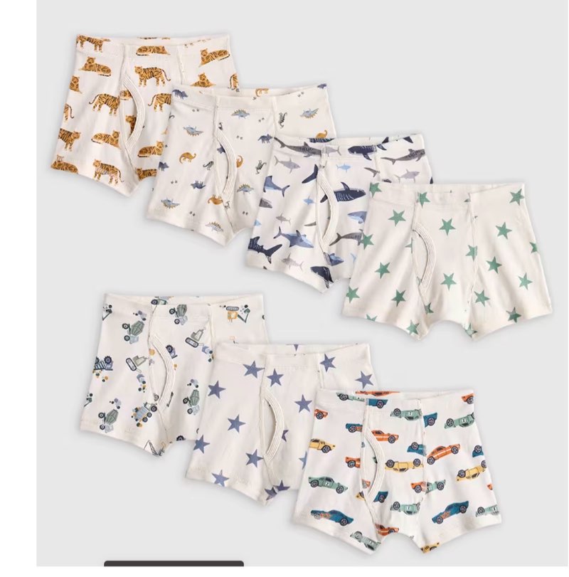 boys 100% organic cotton boxer brief 7-pack, 5t, boy multi pack