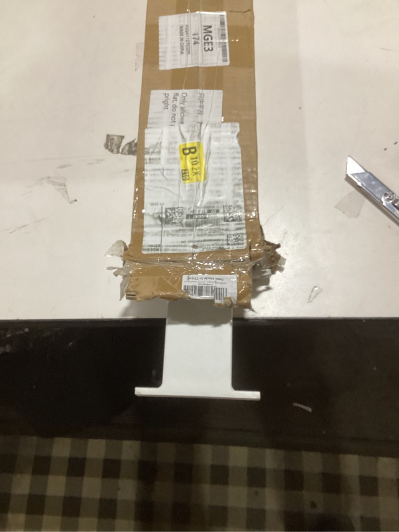 Condition photo showing As Is for Hidden Island Countertop Support Bracket 2 Pack White 24 Inch Heavy Duty Granite Countertop Bracket Iron Island Support Brackets for Granite Quartz Wood 24 Inch White-2 Pack