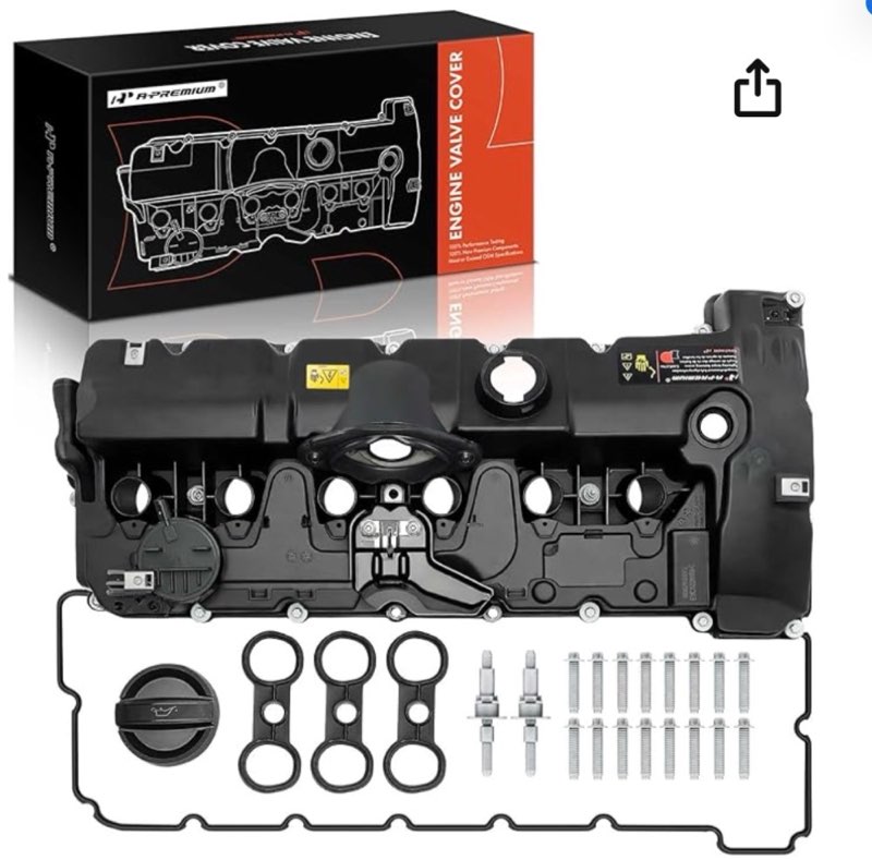 A-Premium Engine Valve Cover - Compatible with BMW Vehicles - 2.5L, 3.0L - 125i, 128i, 130i, 323i, 328i, 525i, 528i, 530i, X3, X5, Z4 - E60 E70 E82 E83 E84 E89 E90 E92 - Replace# 11127552281