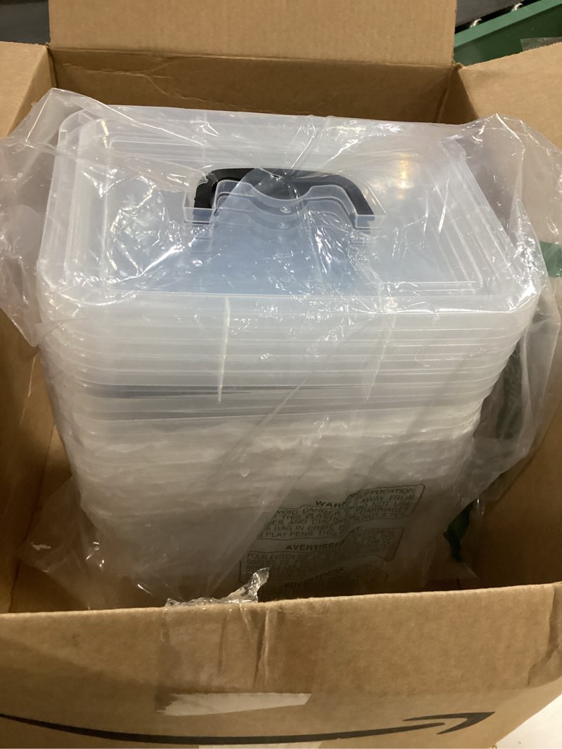 Condition photo showing Good Condition for JUJIAJIA 6 Quart Clear Storage Latch Box/Bins, 6-Pack Plastic Container with Latches and Lid 6 QT