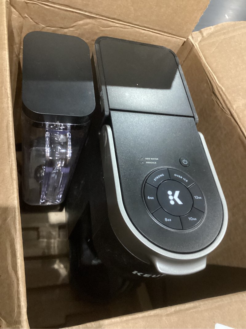 Condition photo showing As Is for keurig k-supreme single serve k-cup pod coffee maker, multistream technology, 4 brew sizes, 66oz dual-position removable reservoir, black black coffee maker