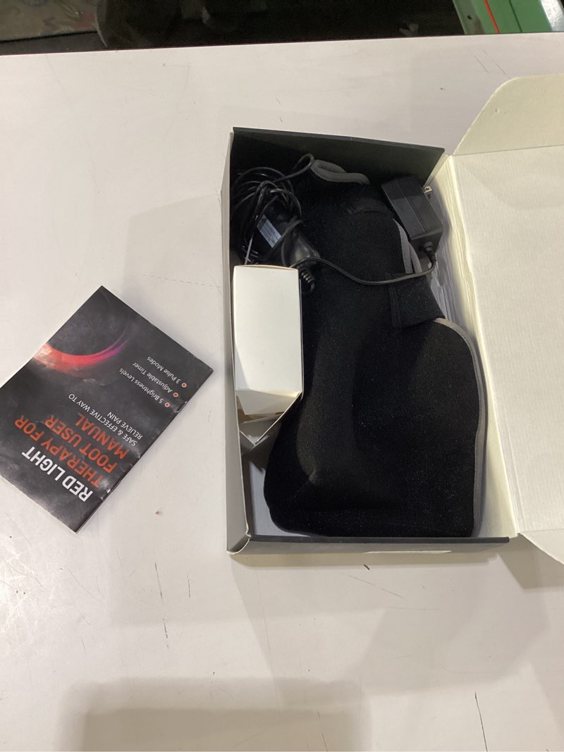 Condition photo showing Good Condition for red light therapy for feet, 660nm & 850nm near infrared light therapy heat therapy foot wrap with timer, infrared light shoe for foot ankle heel joint. black