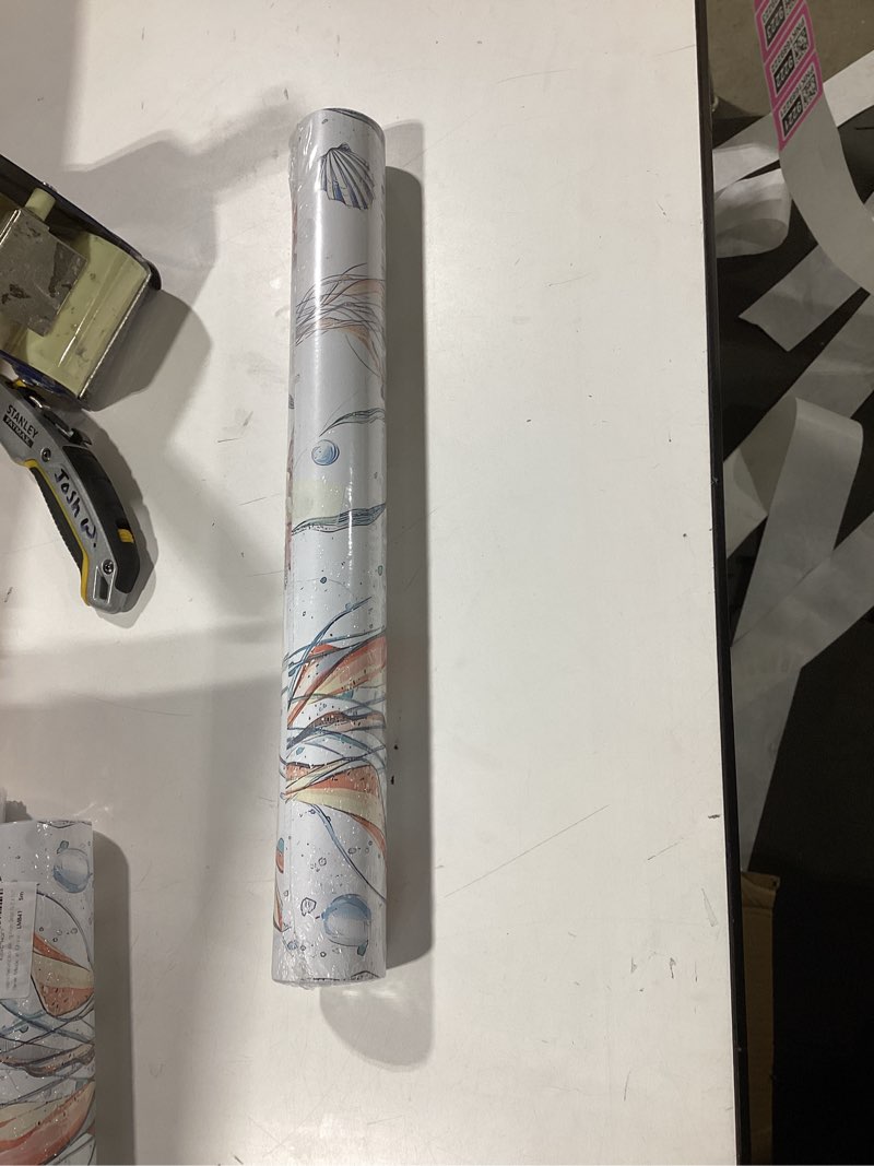 HeloHo Peel and Stick Wallpaper Light Blue Wall Paper Ocean Jellyfish Seaweed Self Adhesive Removabl