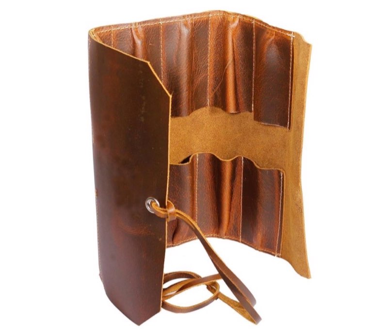 Vintage Leather Tool roll up Pouch, Portable Wrench roll for Barbers,Woodworker,Painter,Chisel Tool 