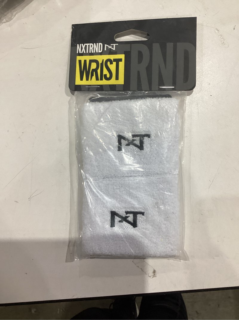 Condition photo showing New/Like New for 1 Pair Nxtrnd Sports Wristbands, Sweat-Absorbent Sweat Bands, Accessory for Football, Basketball, Tennis White