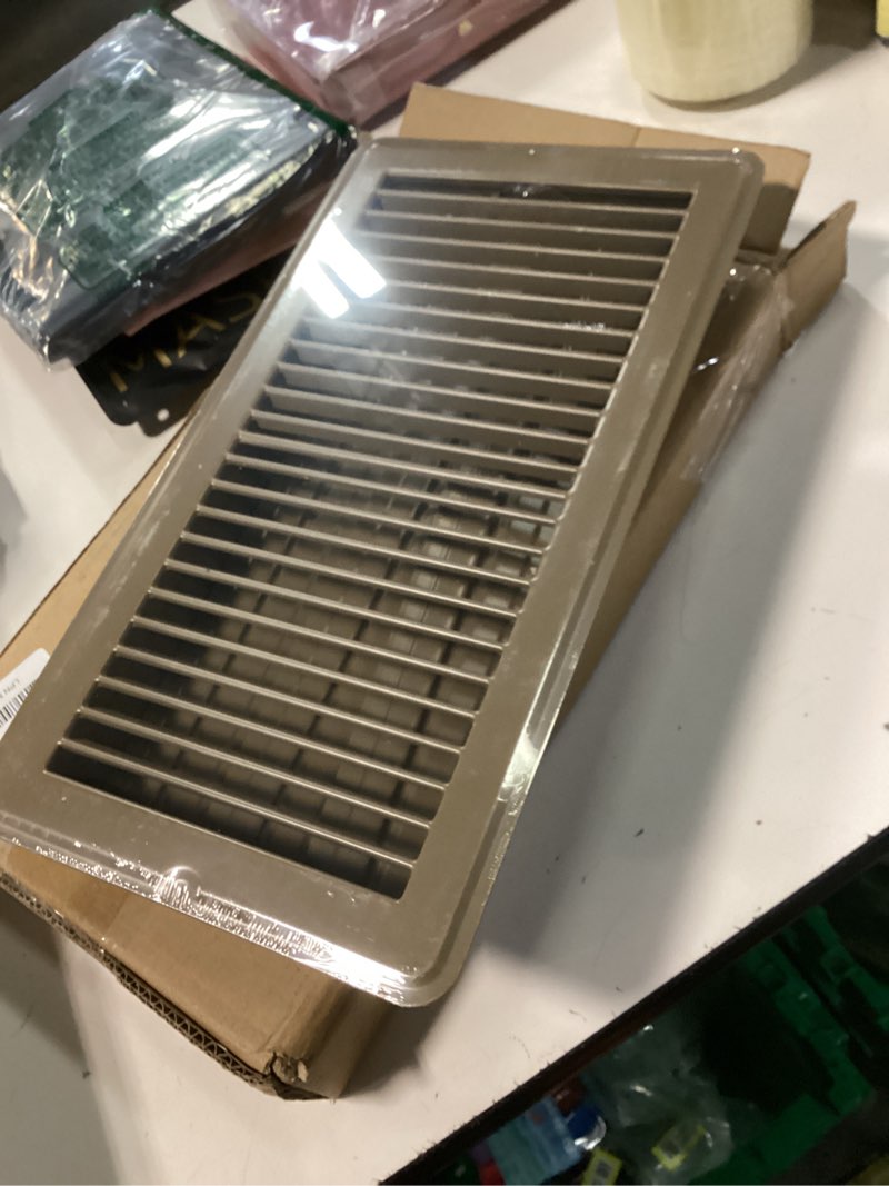 Condition photo showing New/Like New for Fits 6x12 and 12x6 Duct Opening | Floor Register with Louvered Design by Handua | Heavy Duty Walkable Design with Damper | Floor Vent Grille | Easy to Adjust Air Supply Lever | Brown 6x12 Inch 1 Pack
