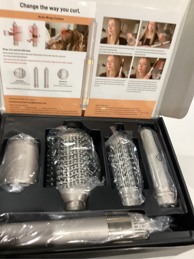 Condition photo showing Good Condition for MESCOMB Upgraded 5-in-1 Hot Air Styler – Hair Dryer & Versatile Air Styler with Auto Wrap Curlers, Volumizing Brushes, Frizz-Free Hair Styler Tool for Curling, Smoothing & Adding Volume, Not Damage Champagne