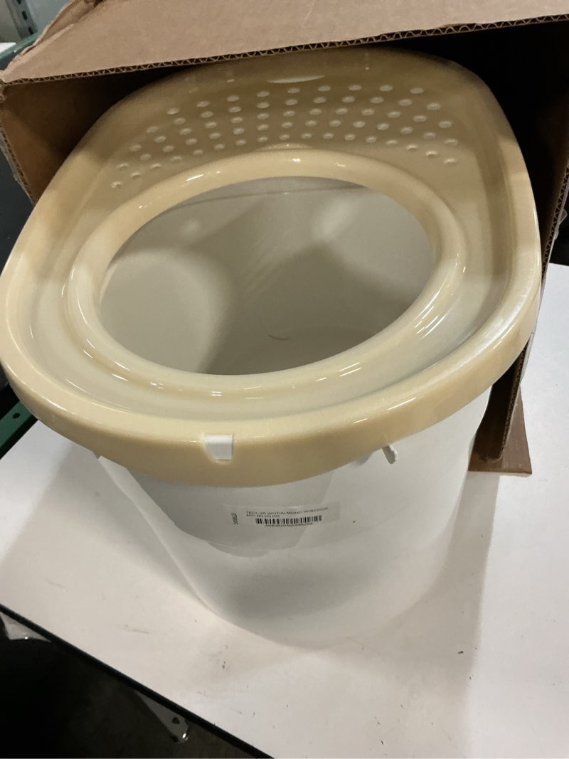Condition photo showing Good Condition for iris usa cat litter box large top entry with lid enclosed covered hooded design litter catching scatter shield pan dog proof pet proof scoop included odor control for indoor cats kittens white/beige oval white w/ scoop