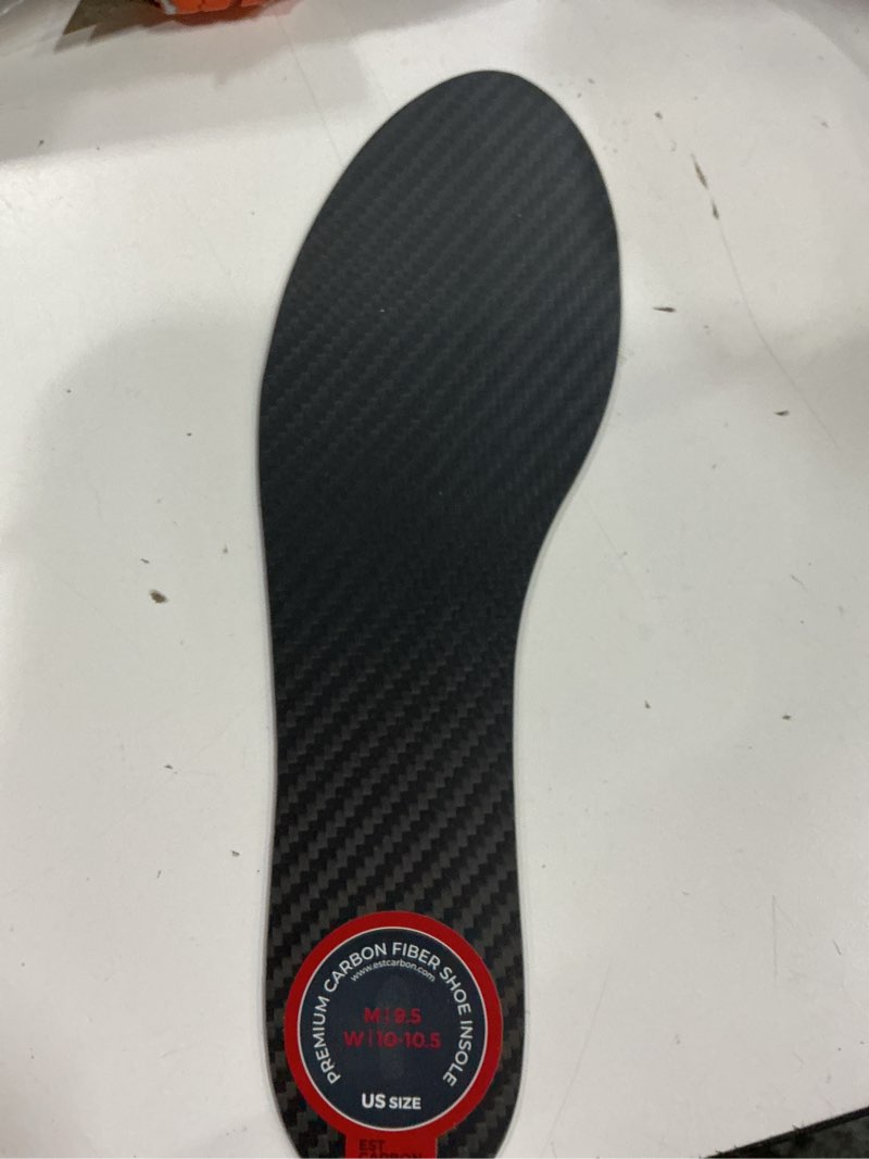 Condition photo showing New/Like New for EstCarbon - Carbon Fiber Insole - 1 pc, Men 9.5, Women 10-10.5 - Rigid Orthotic Insole Shoe Insert - Stiff Foot Plate - Support for Turf Toe, Flat Feet, Achilles Tendonitis Men 9.5 Women 10-10.5