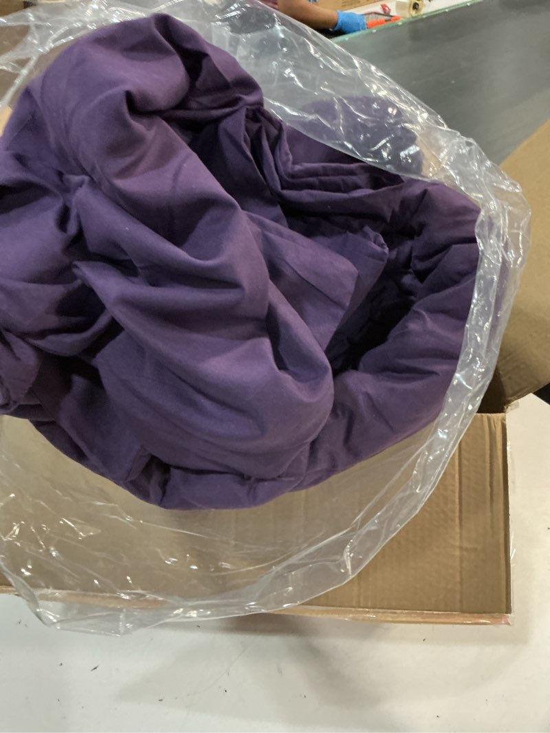 Condition photo showing As Is for downcool full size purple bedding comforter set - all season down alternative quilted comforter with 2 pillowcases - 3 pieces set purple full
